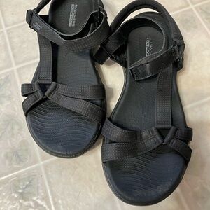 Skechers Gogo Mat flex Sublime black sport Sandals SN15316W